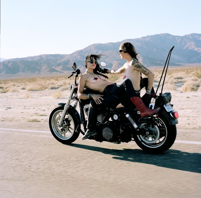 Girls on a motorcycle in Suqiang